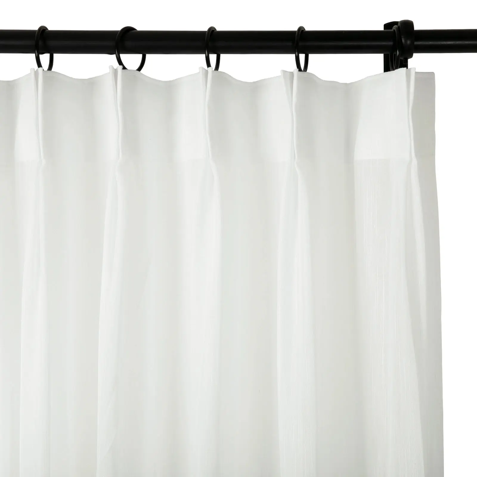 Florida Embossed White Semi Sheer Curtain Pleated - Image 58