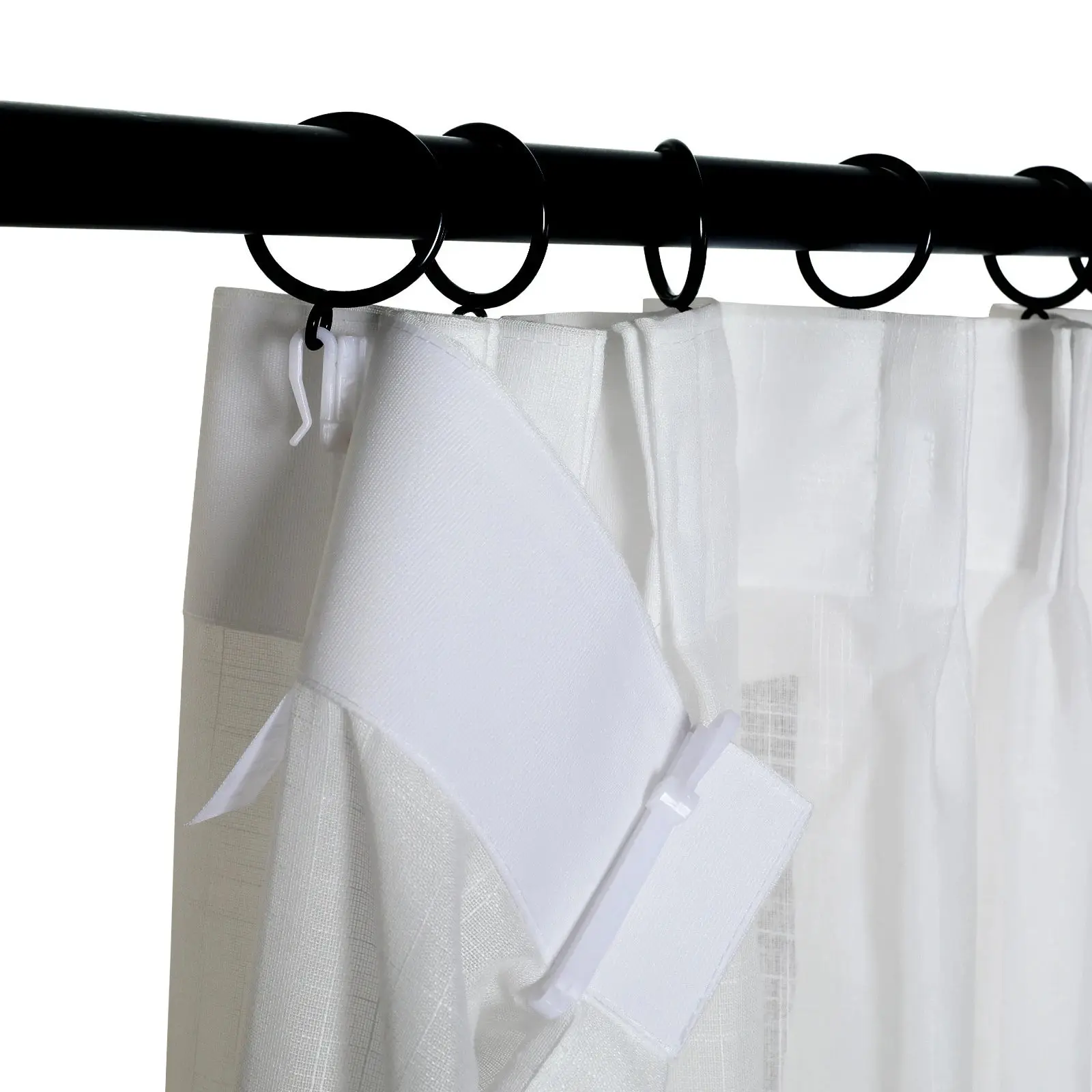 Florida Embossed White Semi Sheer Curtain Pleated - Image 66