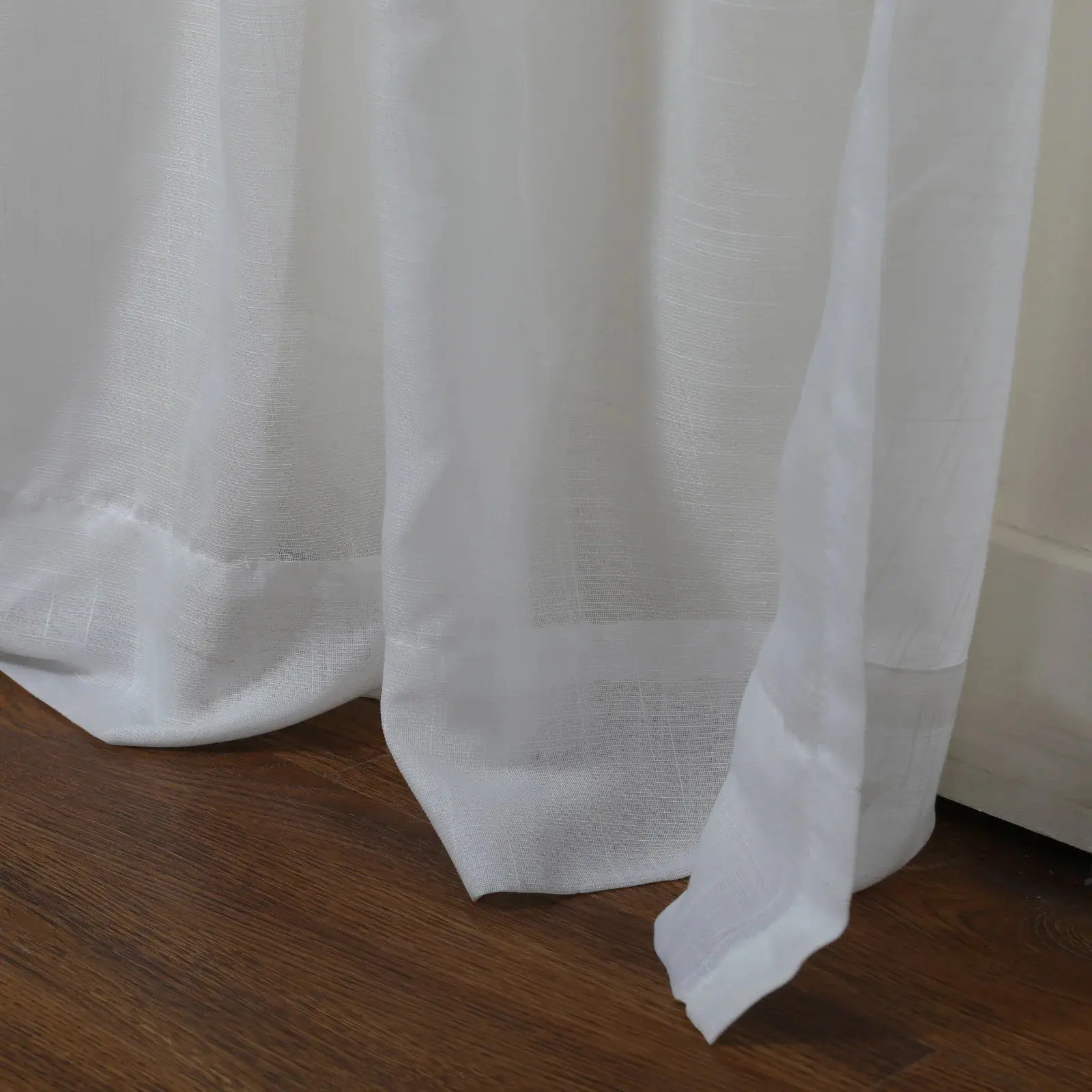Florida Embossed White Semi Sheer Curtain Pleated - Image 67
