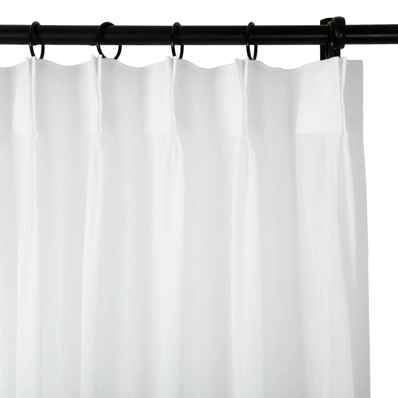 Florida Embossed White Semi Sheer Curtain Pleated - Image 68