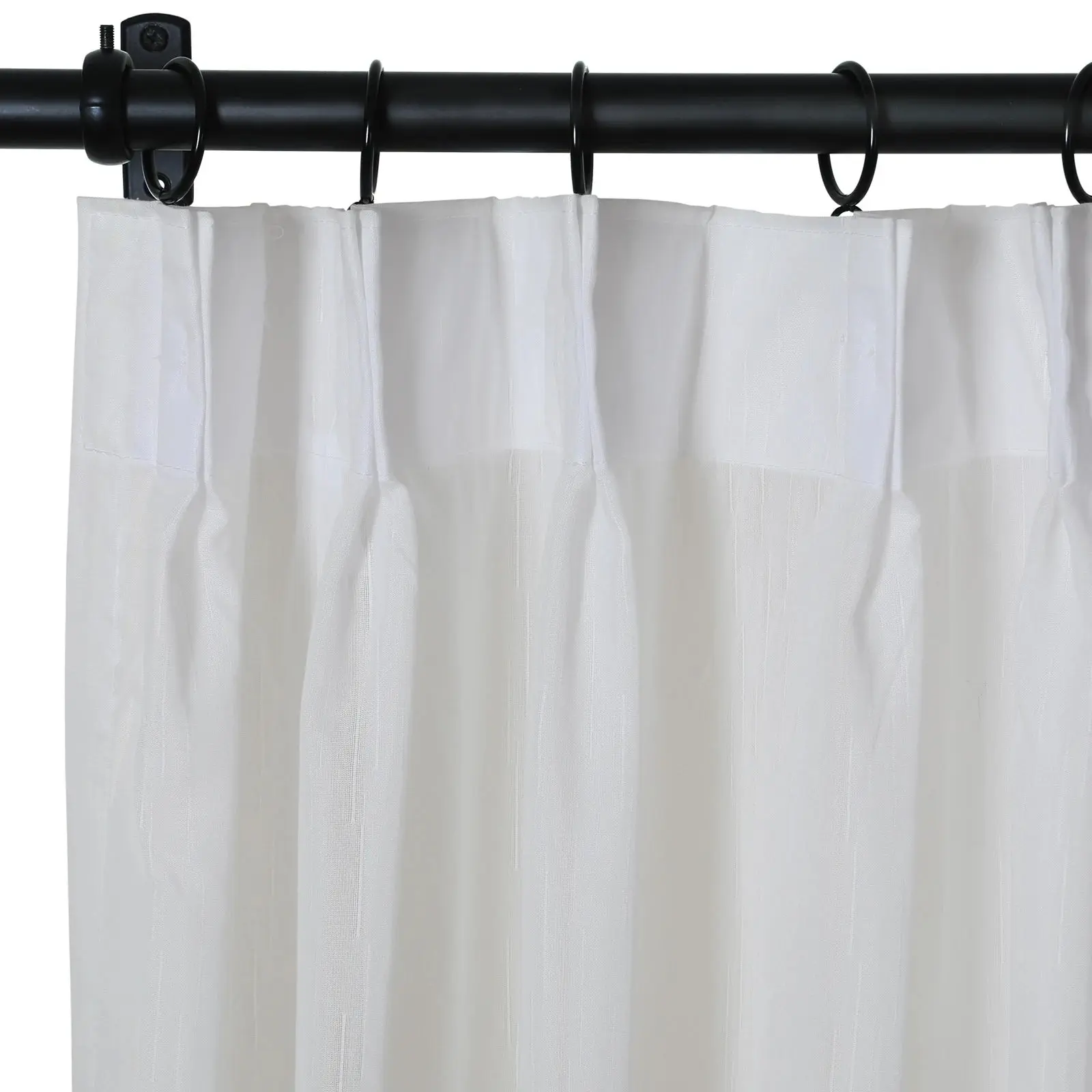 Florida Embossed White Semi Sheer Curtain Pleated - Image 73
