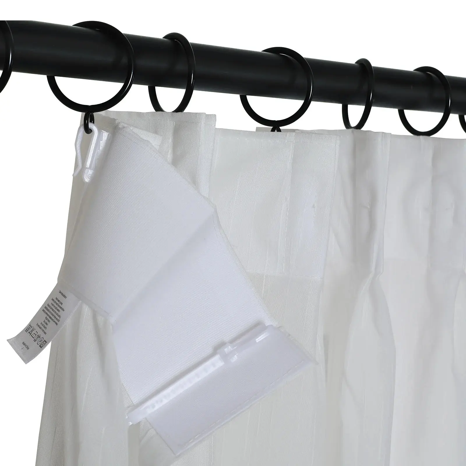 Florida Embossed White Semi Sheer Curtain Pleated - Image 76