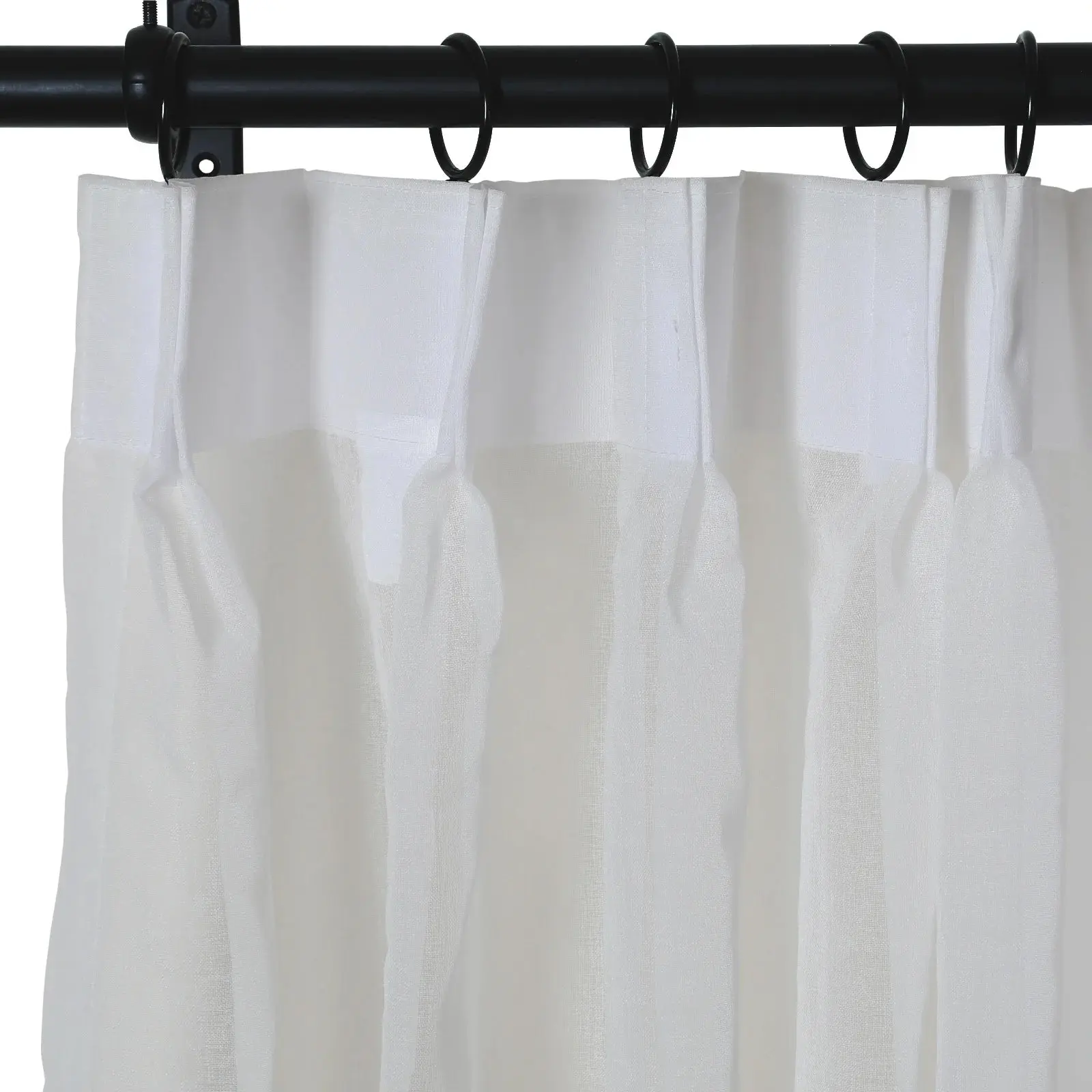 Florida Embossed White Semi Sheer Curtain Pleated - Image 81