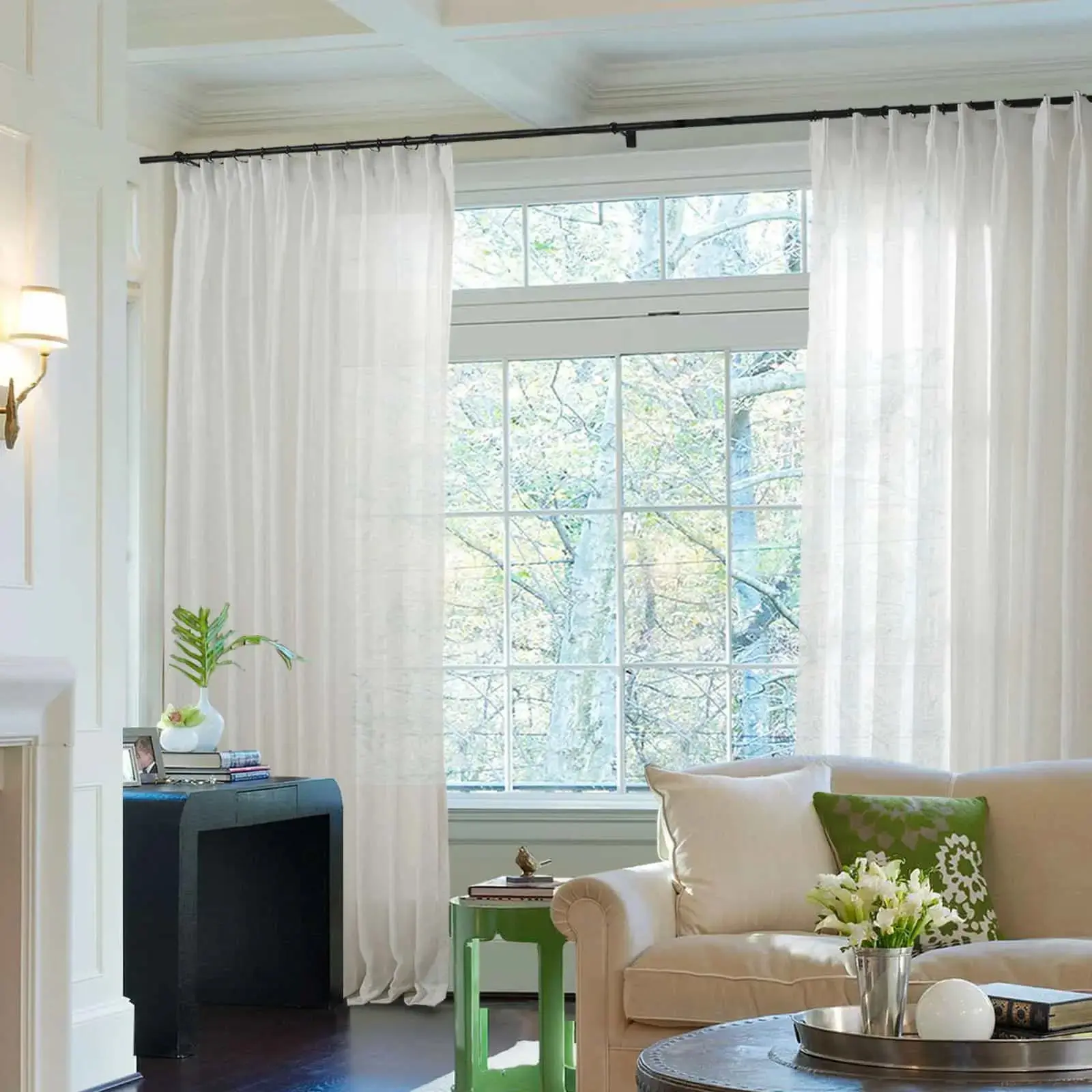 Flynn Airy Lightweight Sheer Curtain Pleated - Image 17