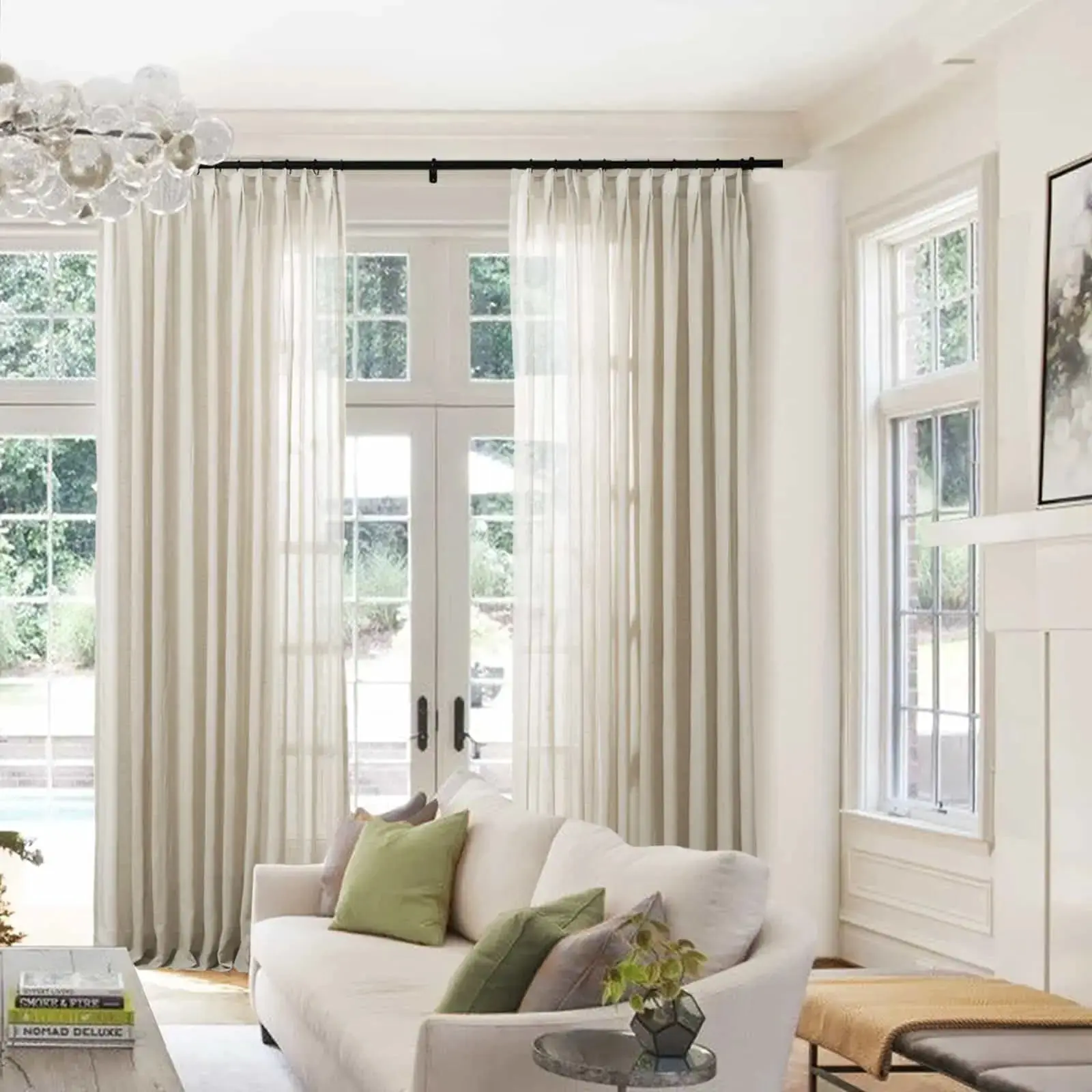 Flynn Airy Lightweight Sheer Curtain Pleated - Image 30