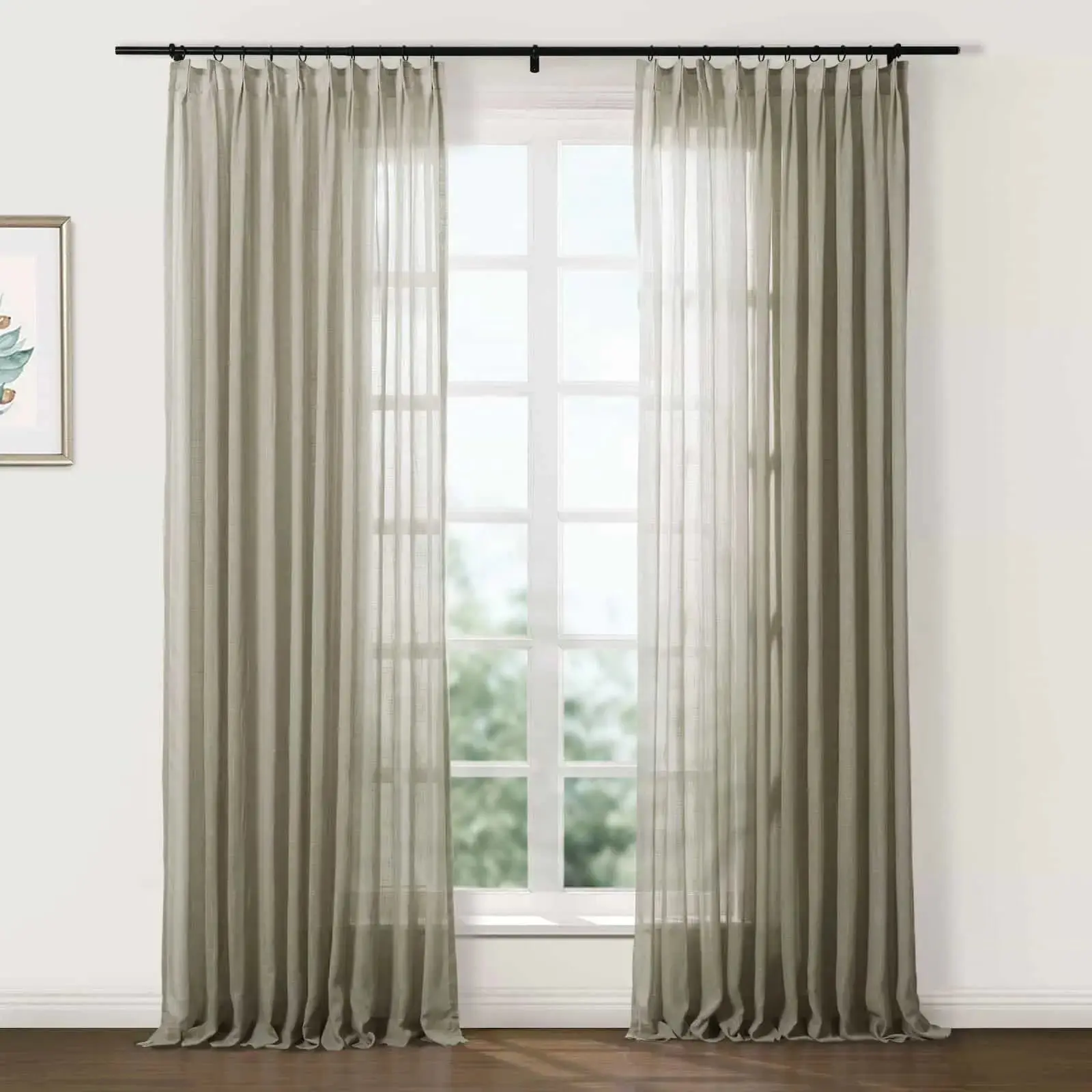 Flynn Airy Lightweight Sheer Curtain Pleated - Image 42