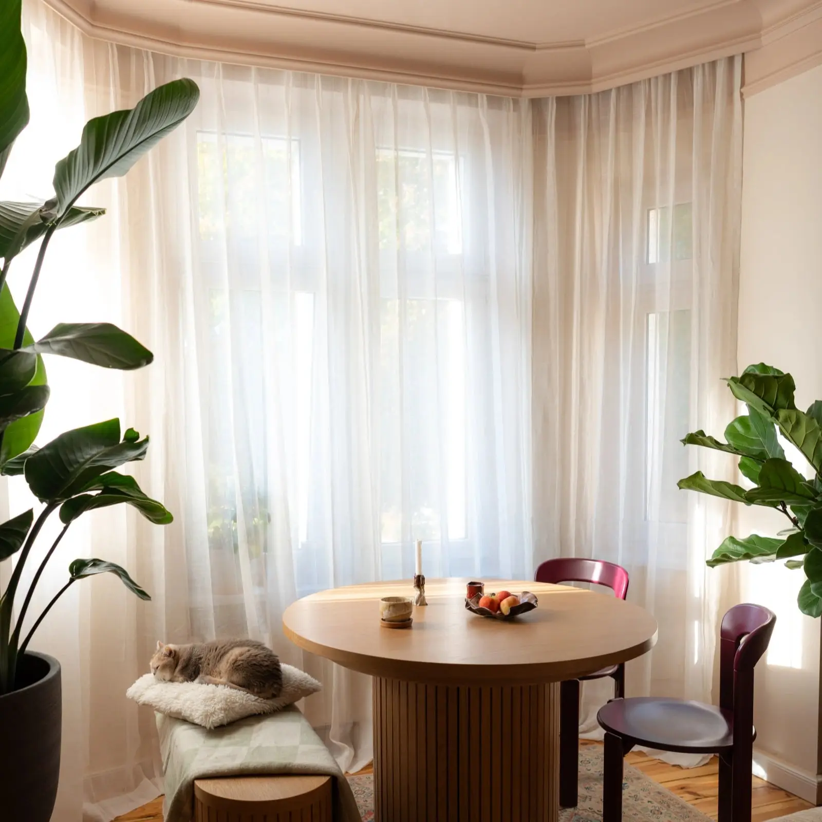 Flynn Airy Lightweight Sheer Curtain Pleated - Image 5