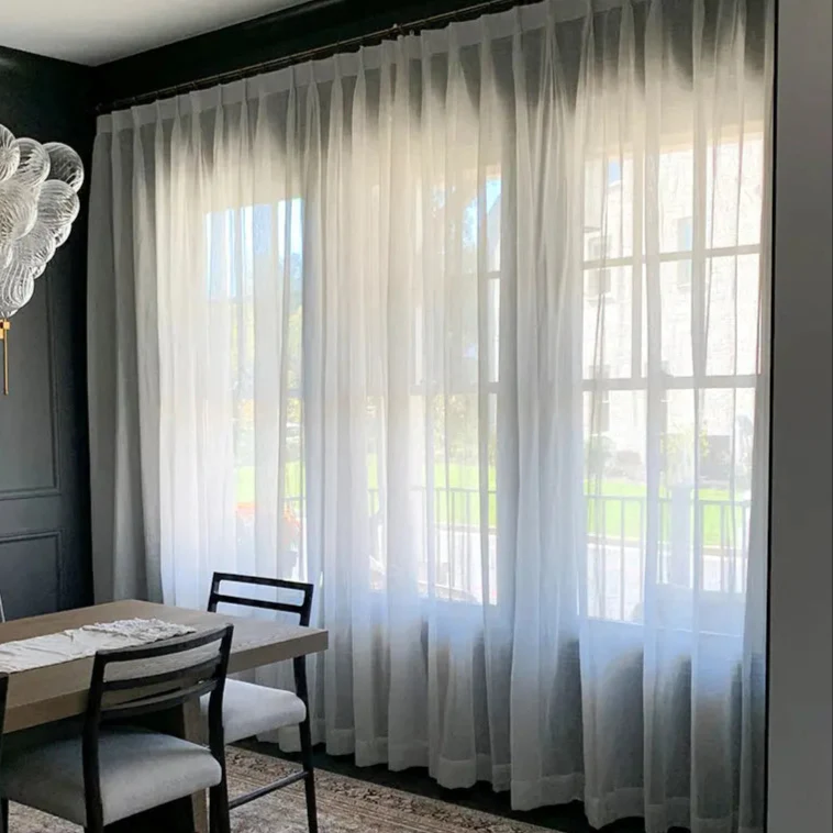 Flynn Airy Lightweight Sheer Curtain Pleated - Image 3