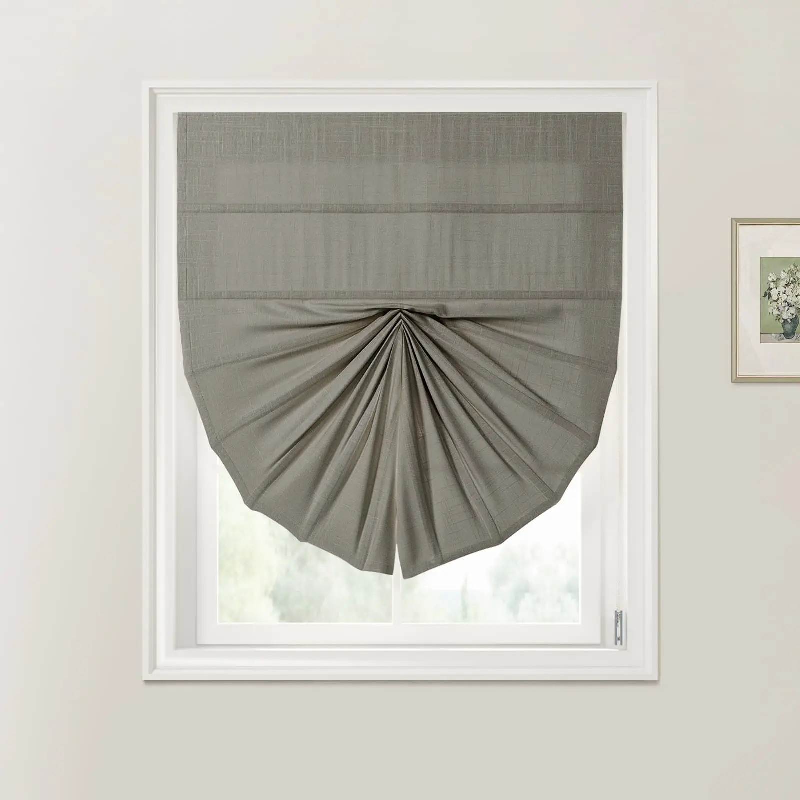 Ian Linen Fan Roman Shades Cord Lift - Image 15
