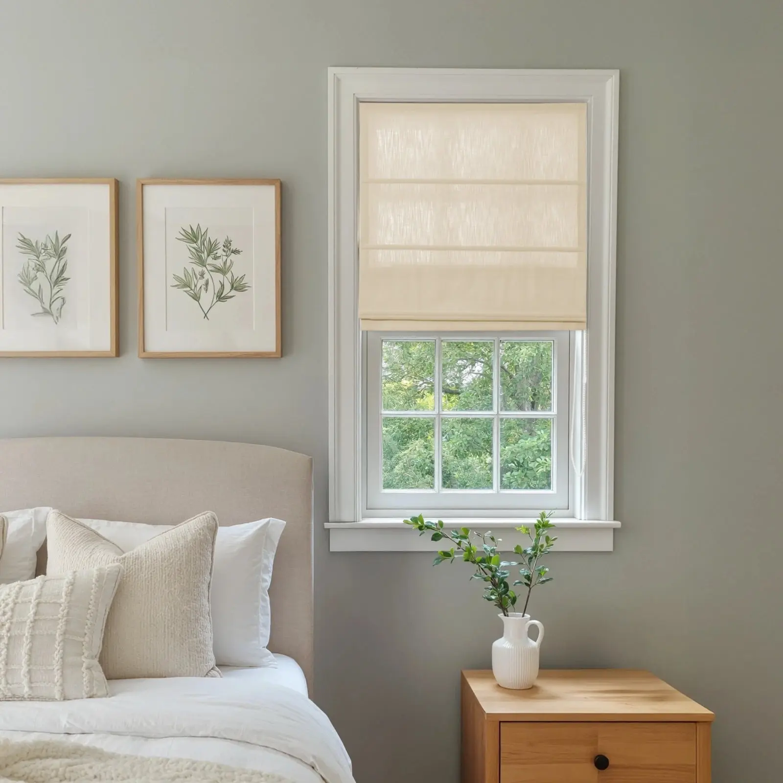 Isabella Cotton Roman Shade Cord Lift - Image 4