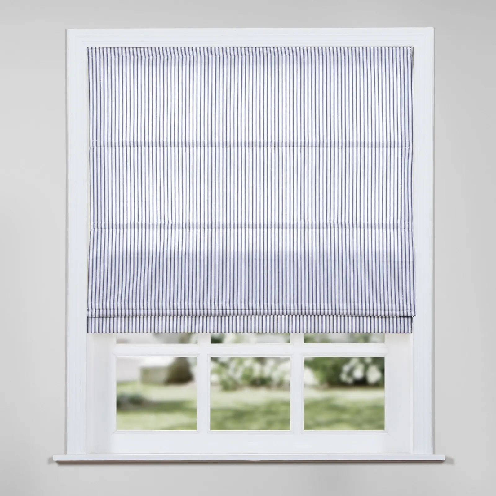 Jana Cordless Roman Shades 100% Cotton Striped Plus Size - Image 6