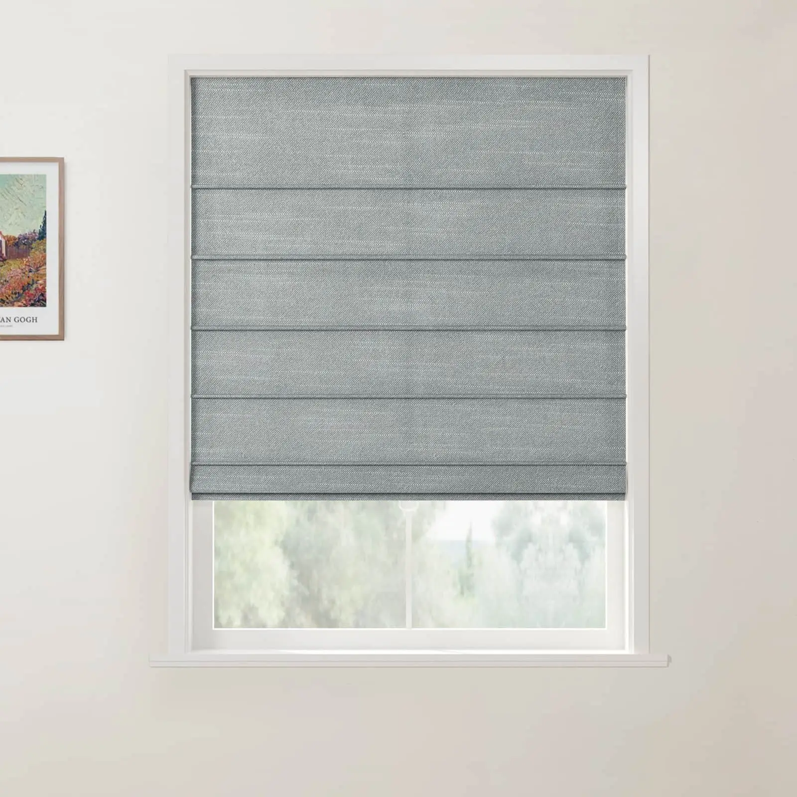 Jawara Linen Cotton Front Slat Roman Shade Cordless - Image 27