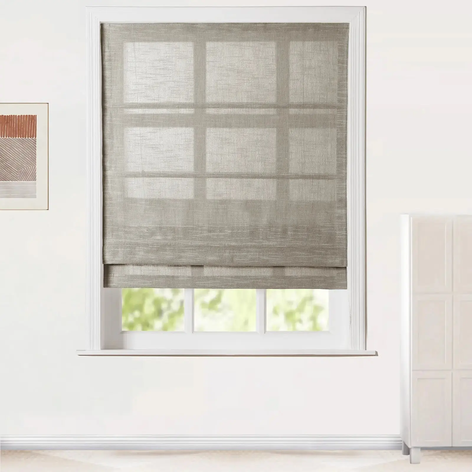 Jawara Linen Cotton Roman Shade Cord Lift - Image 27