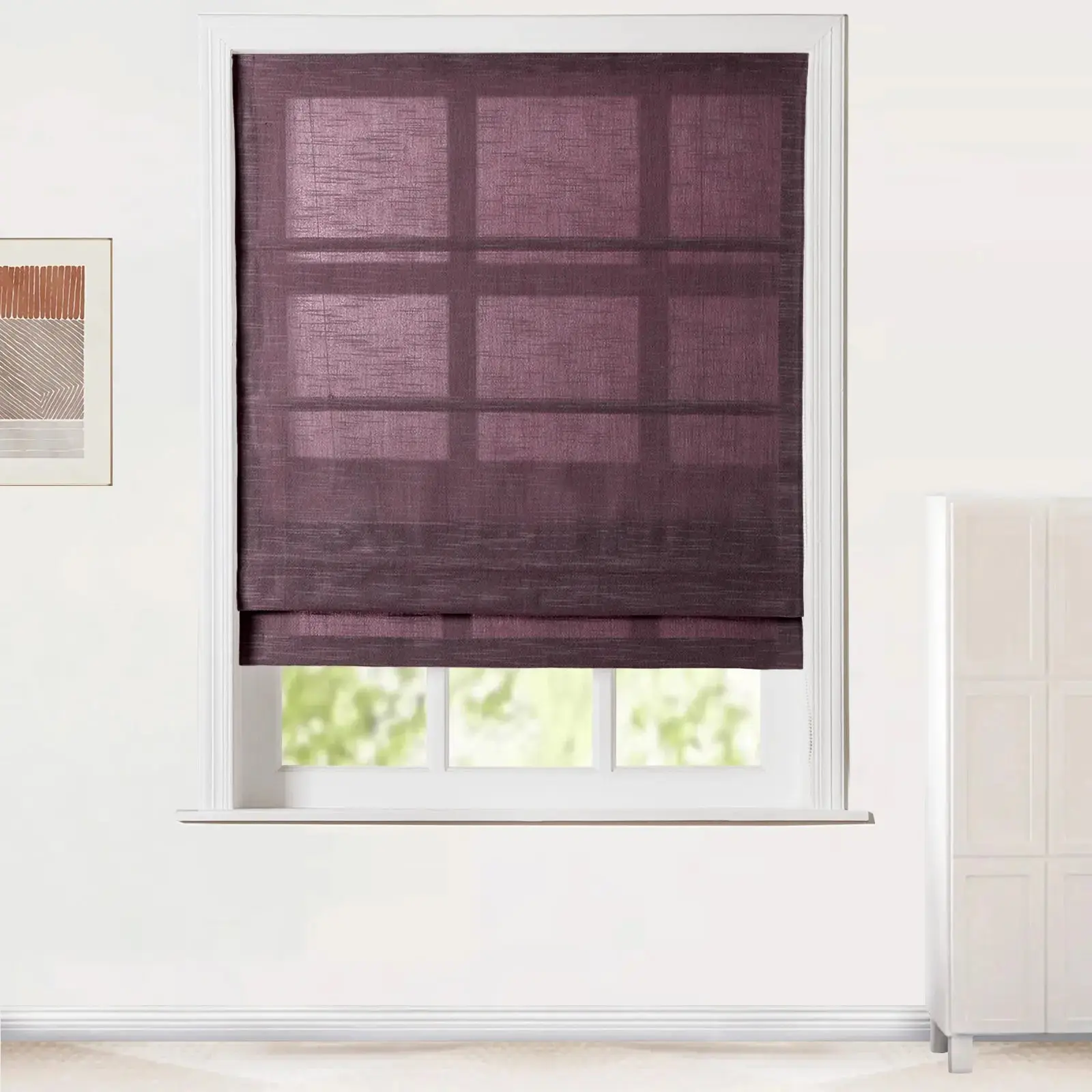 Jawara Linen Cotton Roman Shade Cord Lift - Image 33