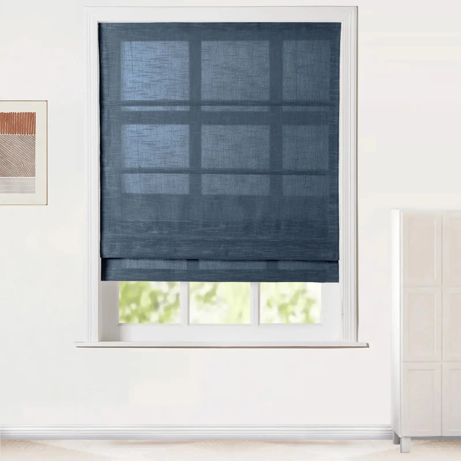 Jawara Linen Cotton Roman Shade Cord Lift - Image 34