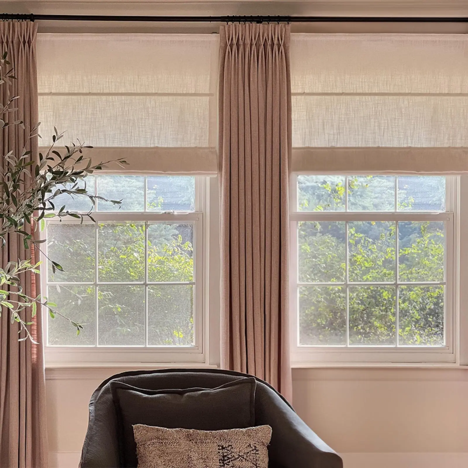 Jawara Linen Cotton Roman Shade Cordless - Image 18