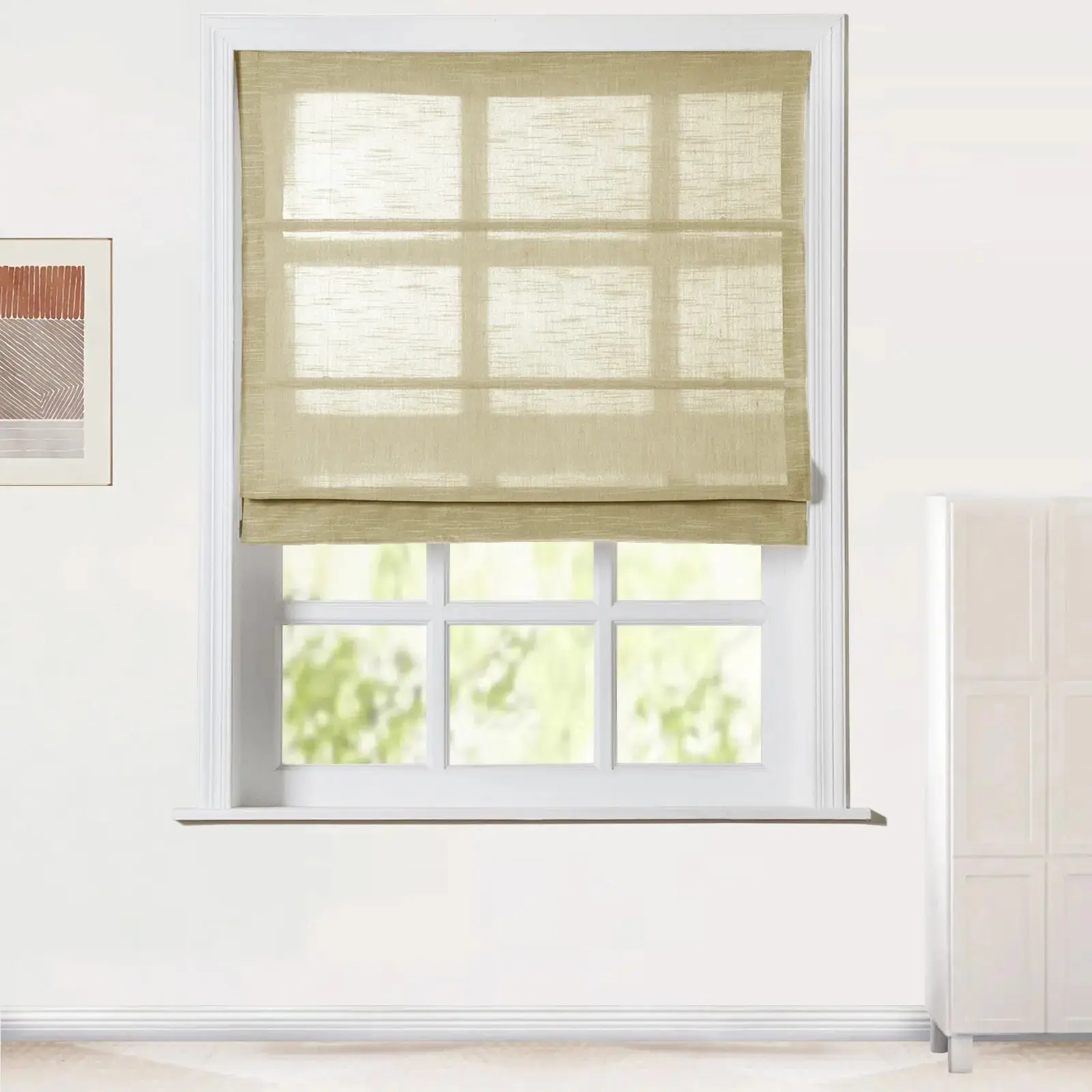 Jawara Linen Cotton Roman Shade Cordless - Image 30