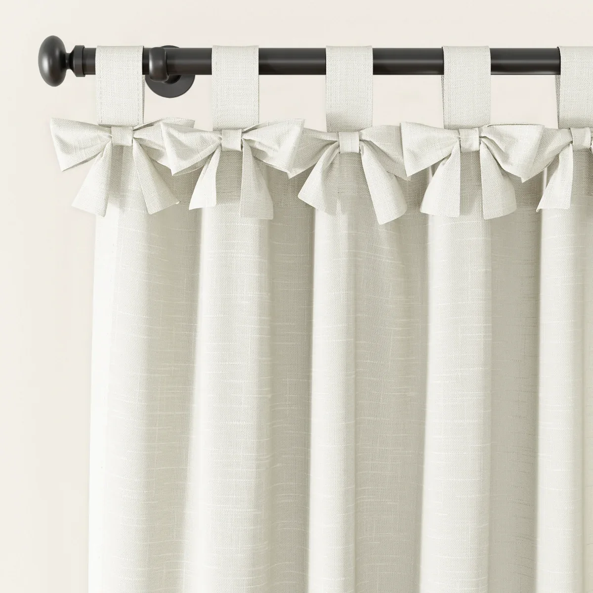 Jawara Linen Cotton Tie Top Bow Curtain - Image 34