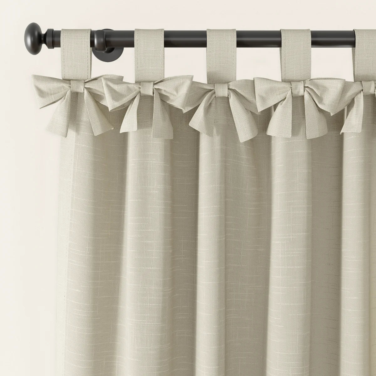 Jawara Linen Cotton Tie Top Bow Curtain - Image 42