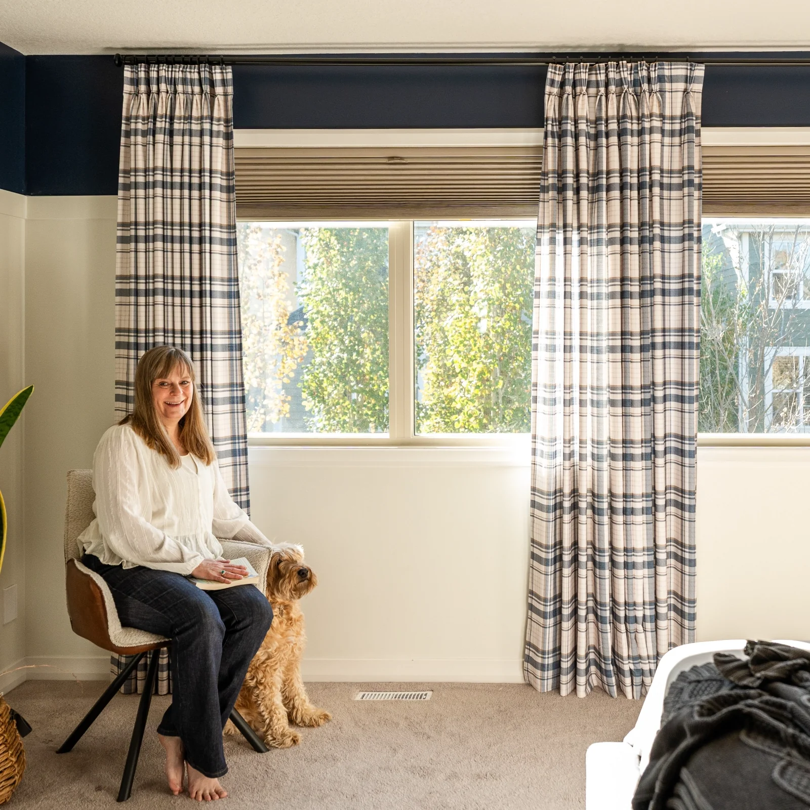 Kim Morrow Print Cotton Curtain Pleated - Image 11