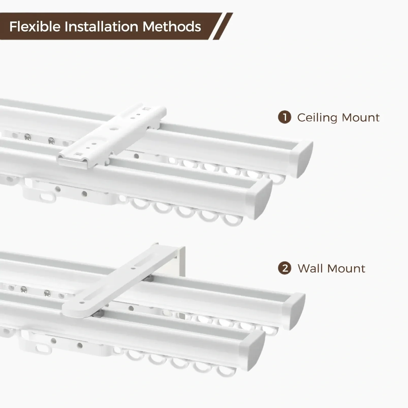 Leo Double Wall & Ceiling Curtain Track - Image 2