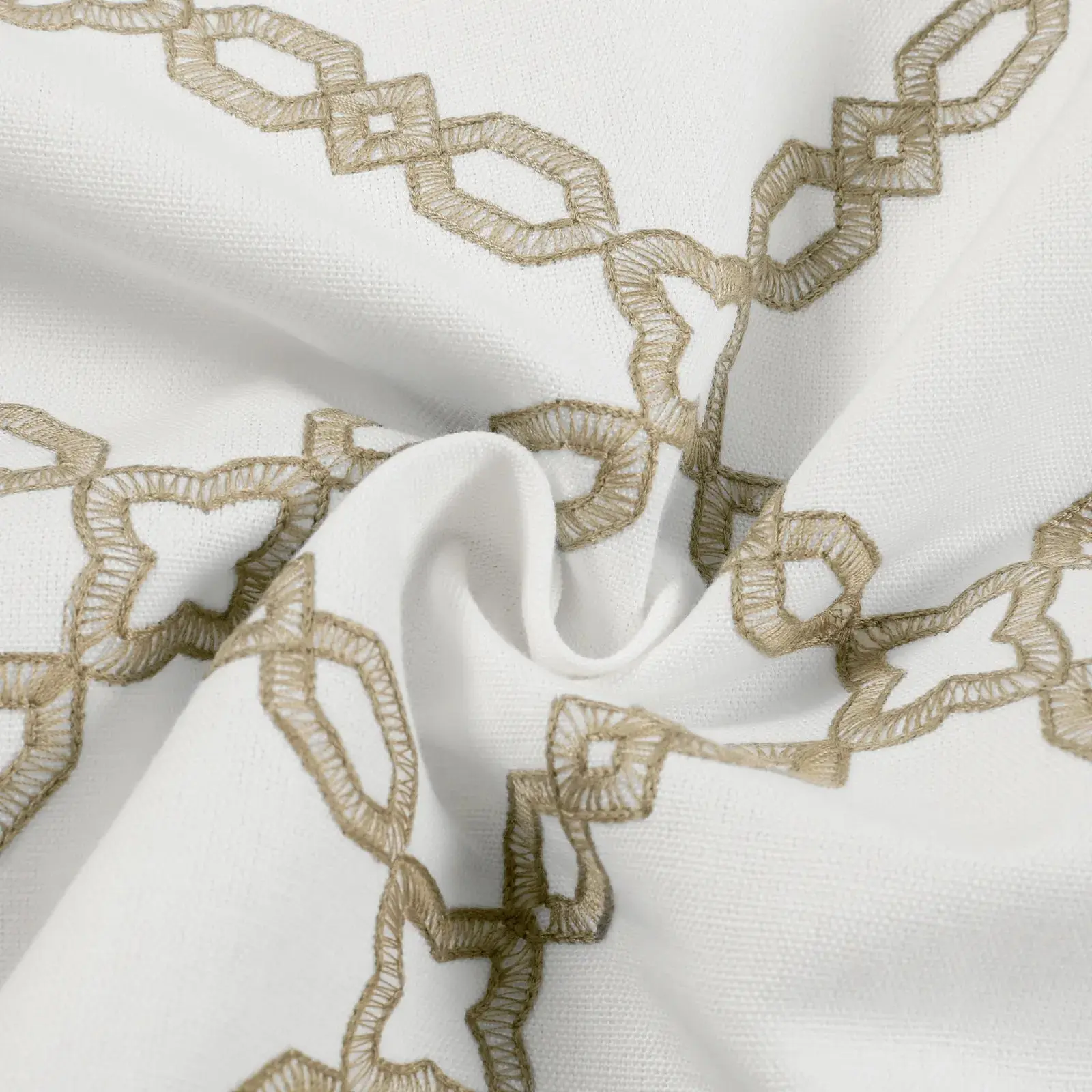 Linnea Linen Cotton Embroidered Curtain Pleated - Image 44