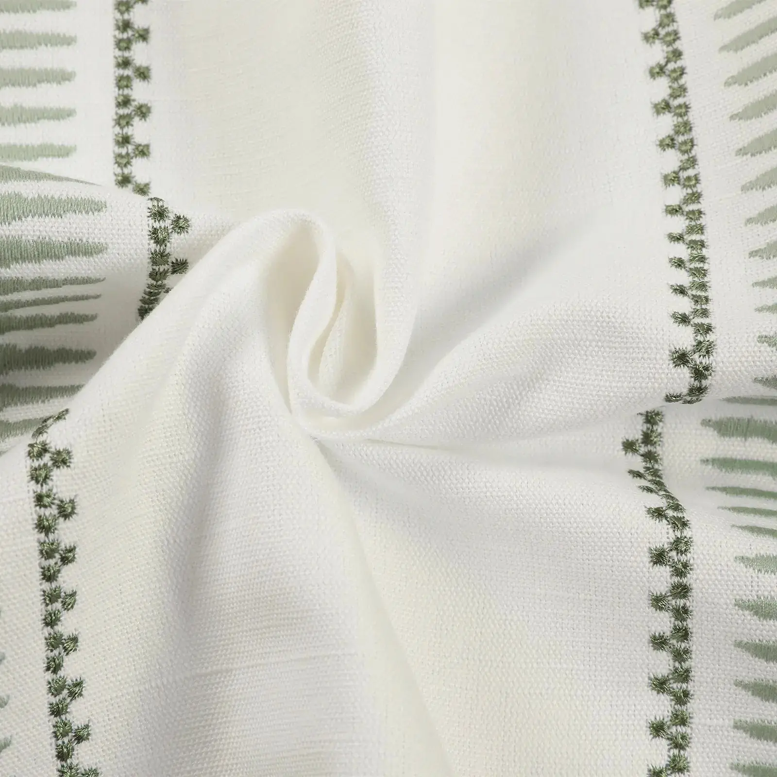 Linnea Linen Cotton Embroidered Curtain Pleated - Image 78