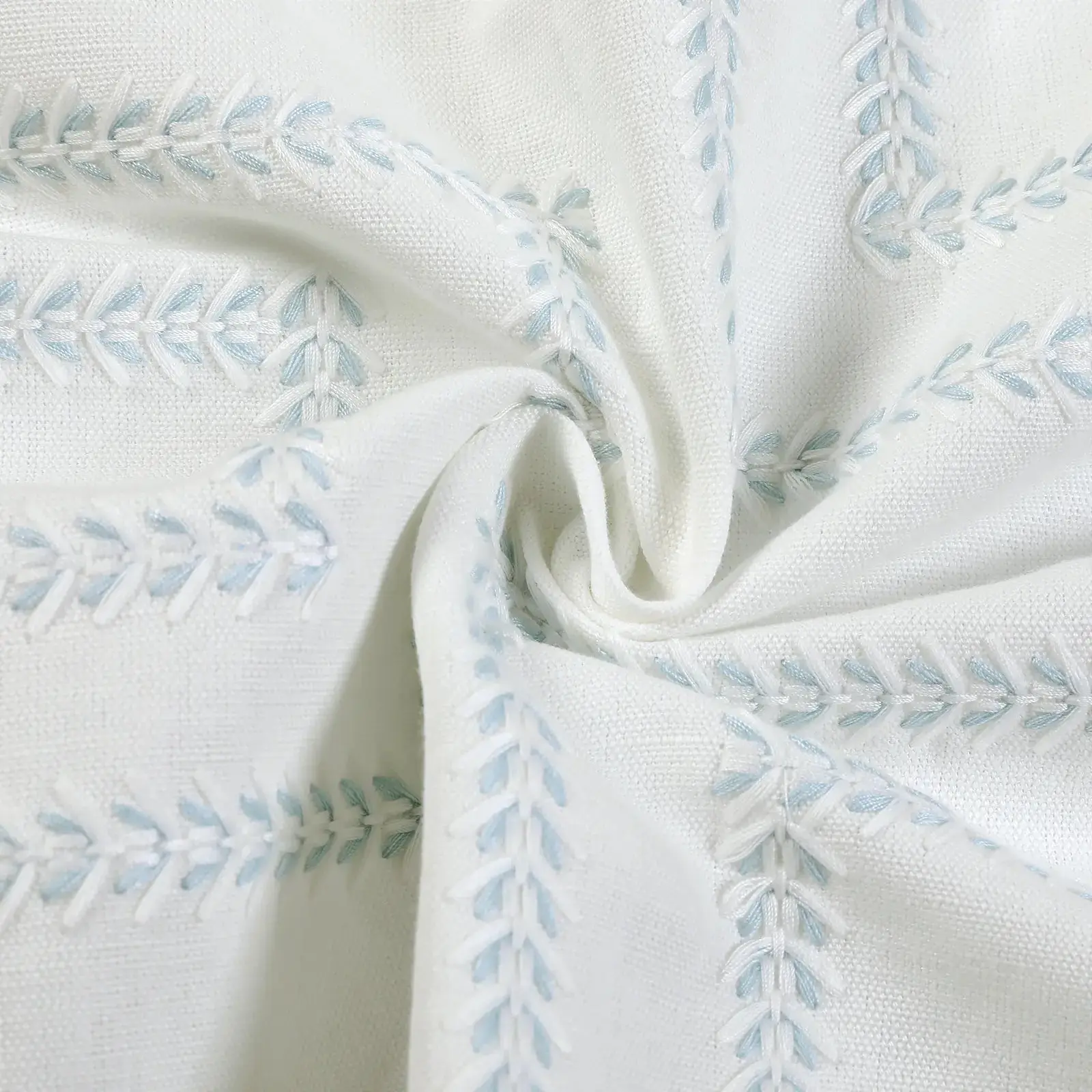 Linnea Linen Cotton Embroidered Curtain Pleated - Image 81