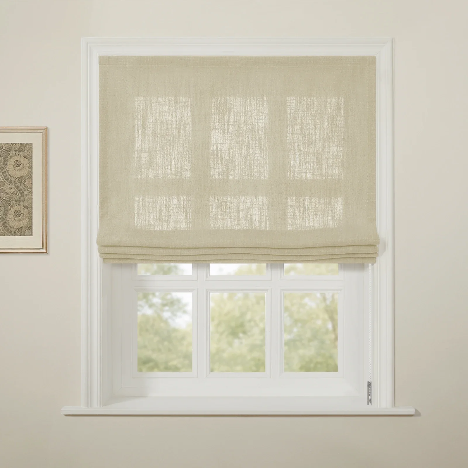 Liz Linen Flat Roman Shade Cord Lift - Image 23