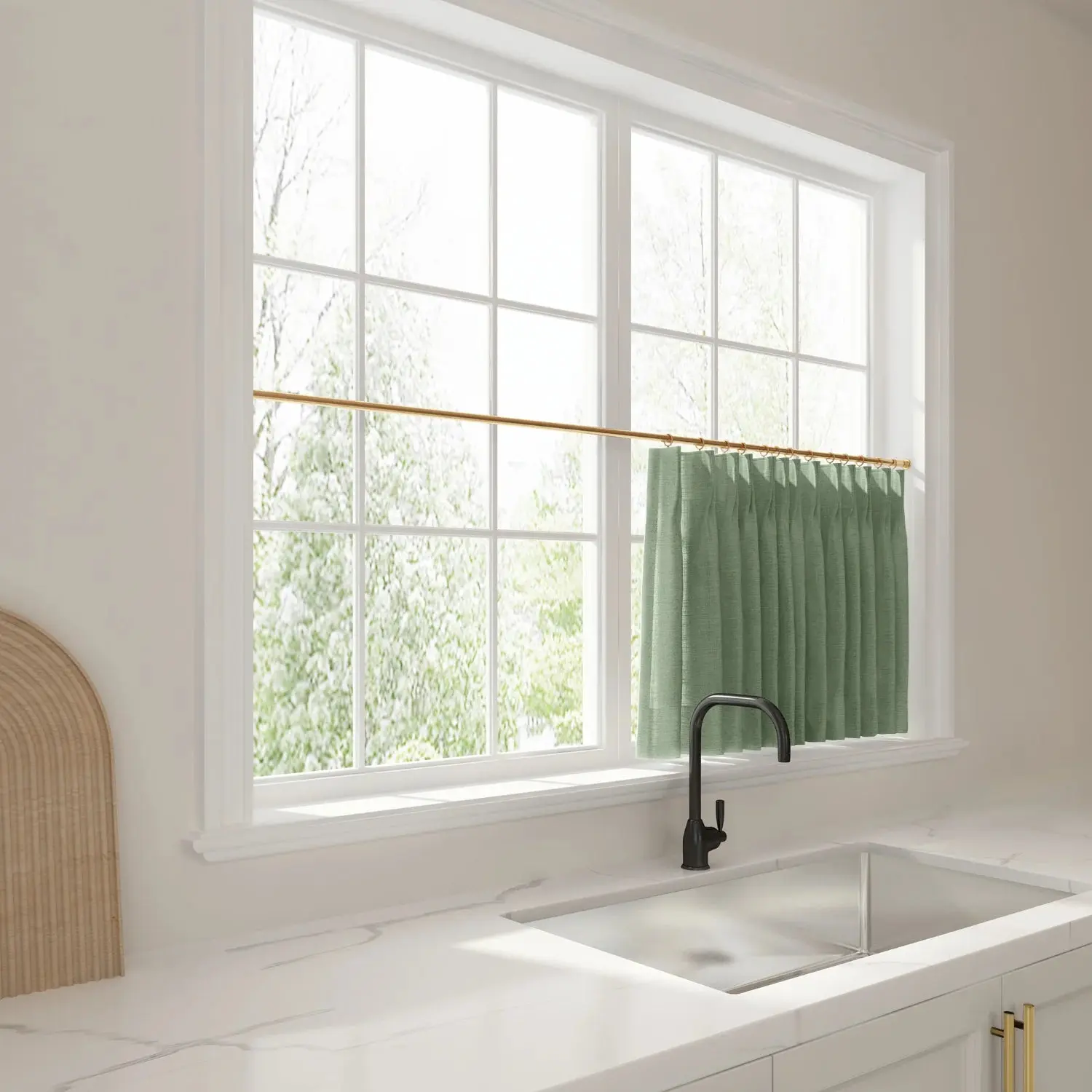 Liz Linen Pleated Cafe Curtains - Image 101