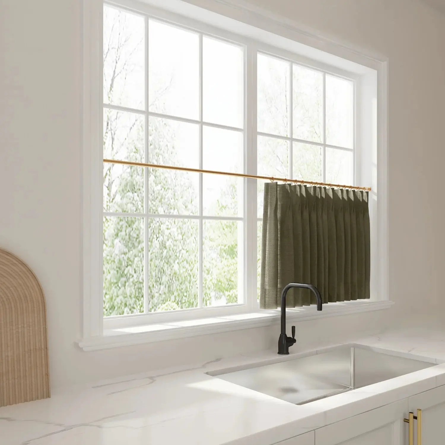 Liz Linen Pleated Cafe Curtains - Image 108