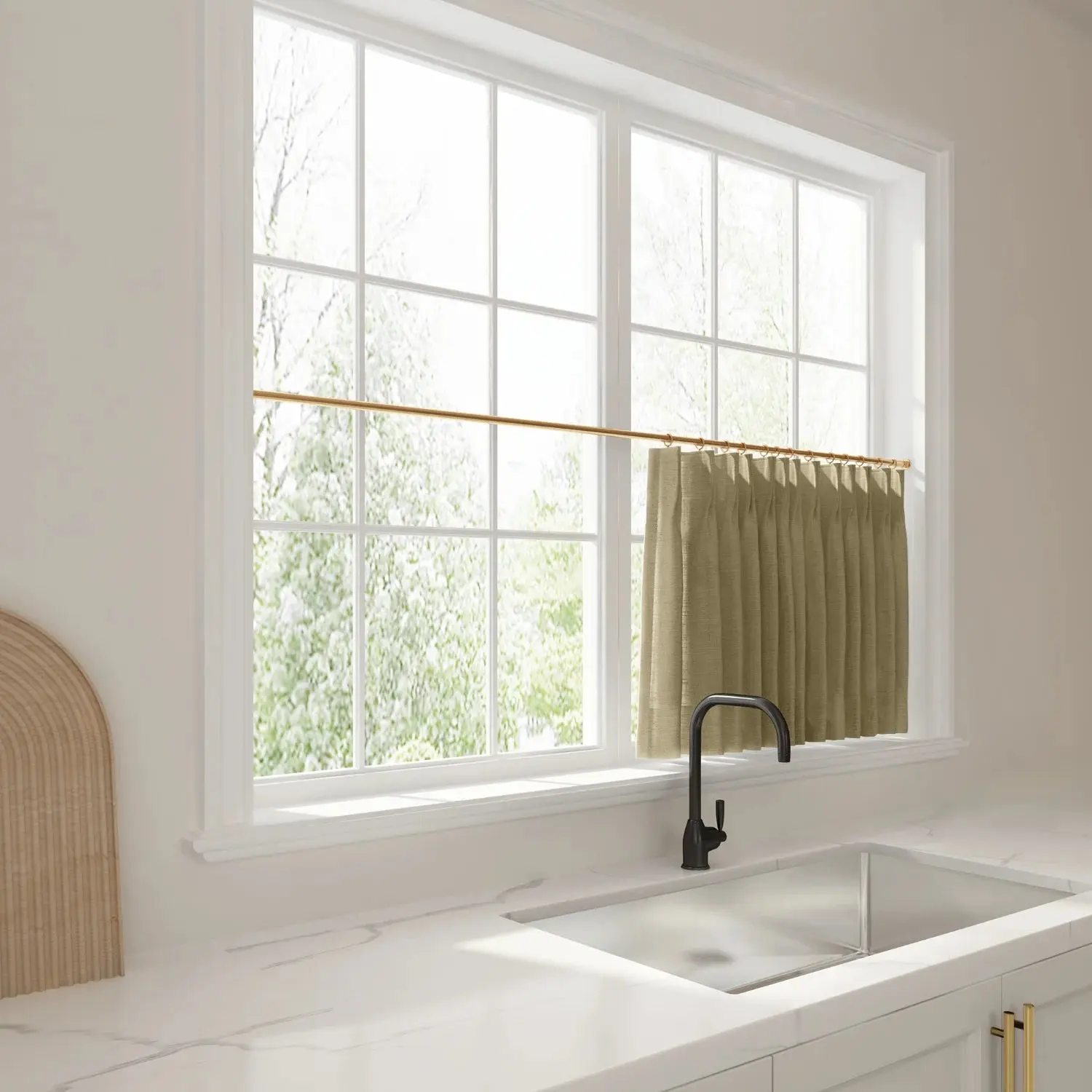 Liz Linen Pleated Cafe Curtains - Image 109