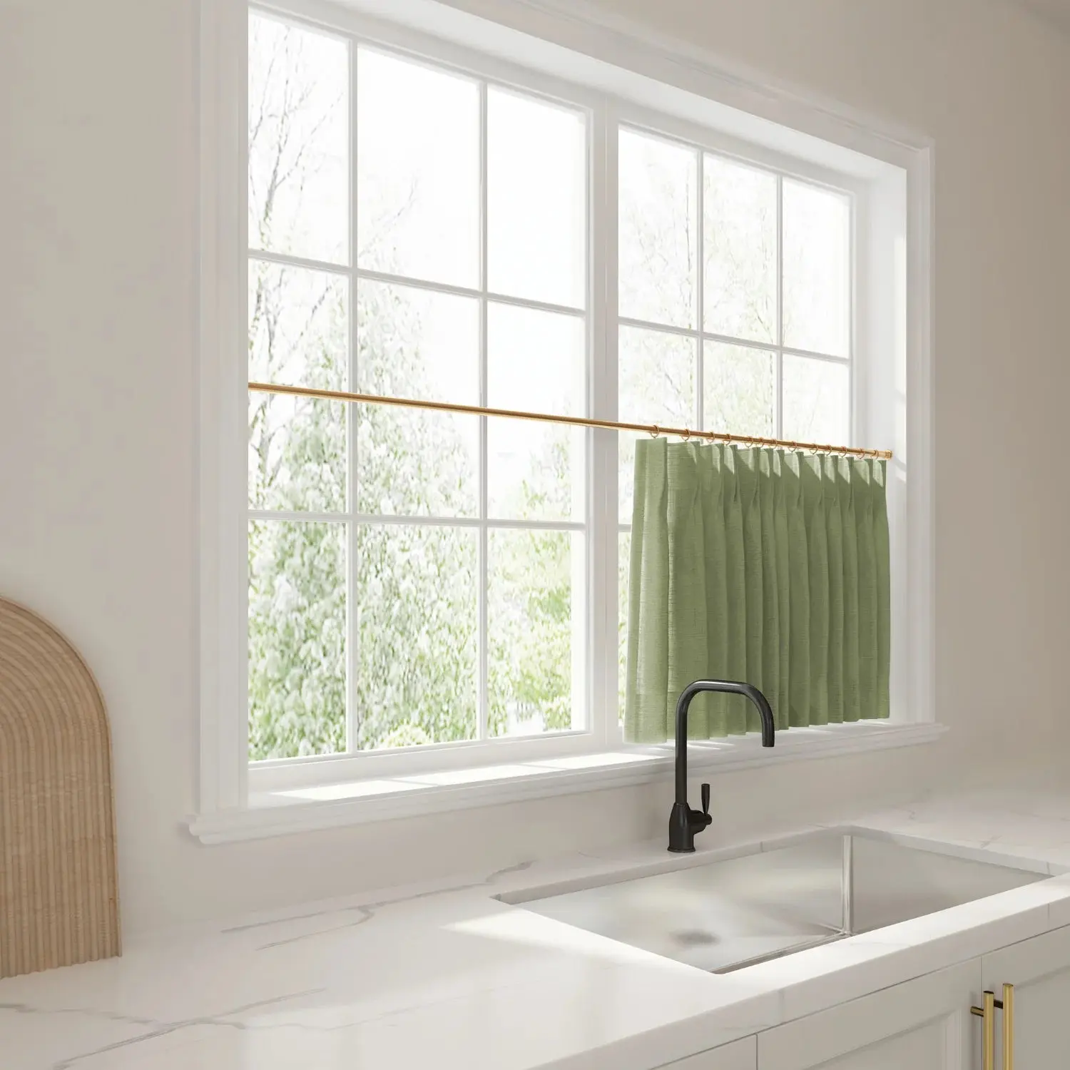 Liz Linen Pleated Cafe Curtains - Image 117