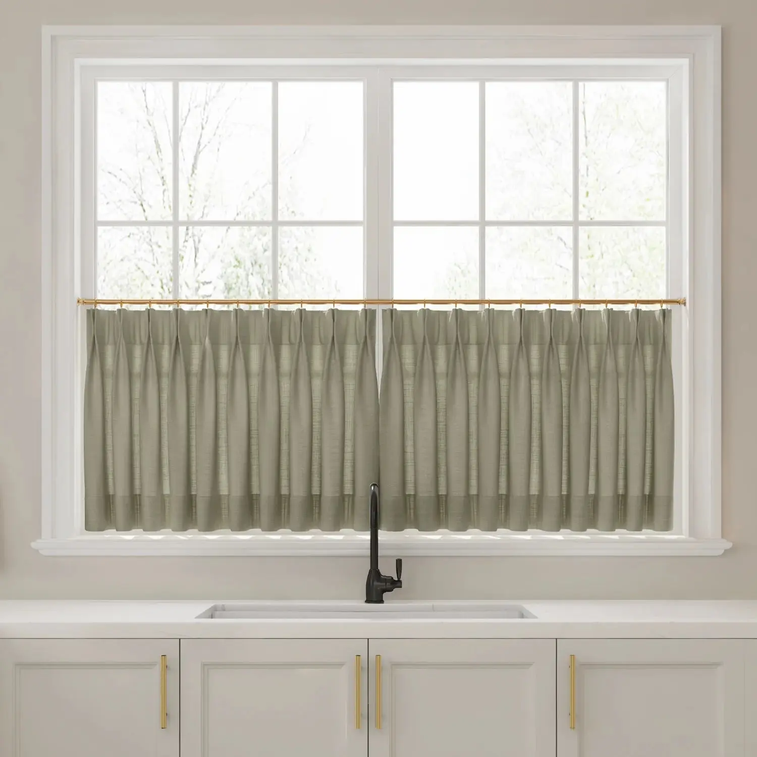 Liz Linen Pleated Cafe Curtains - Image 15