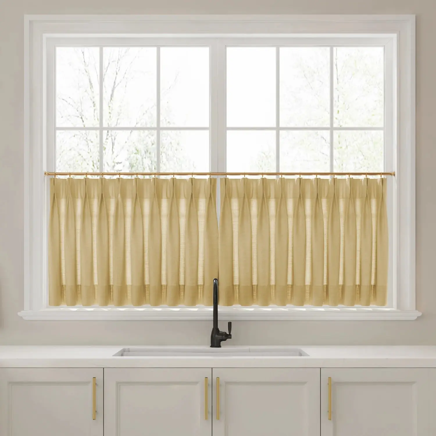 Liz Linen Pleated Cafe Curtains - Image 29