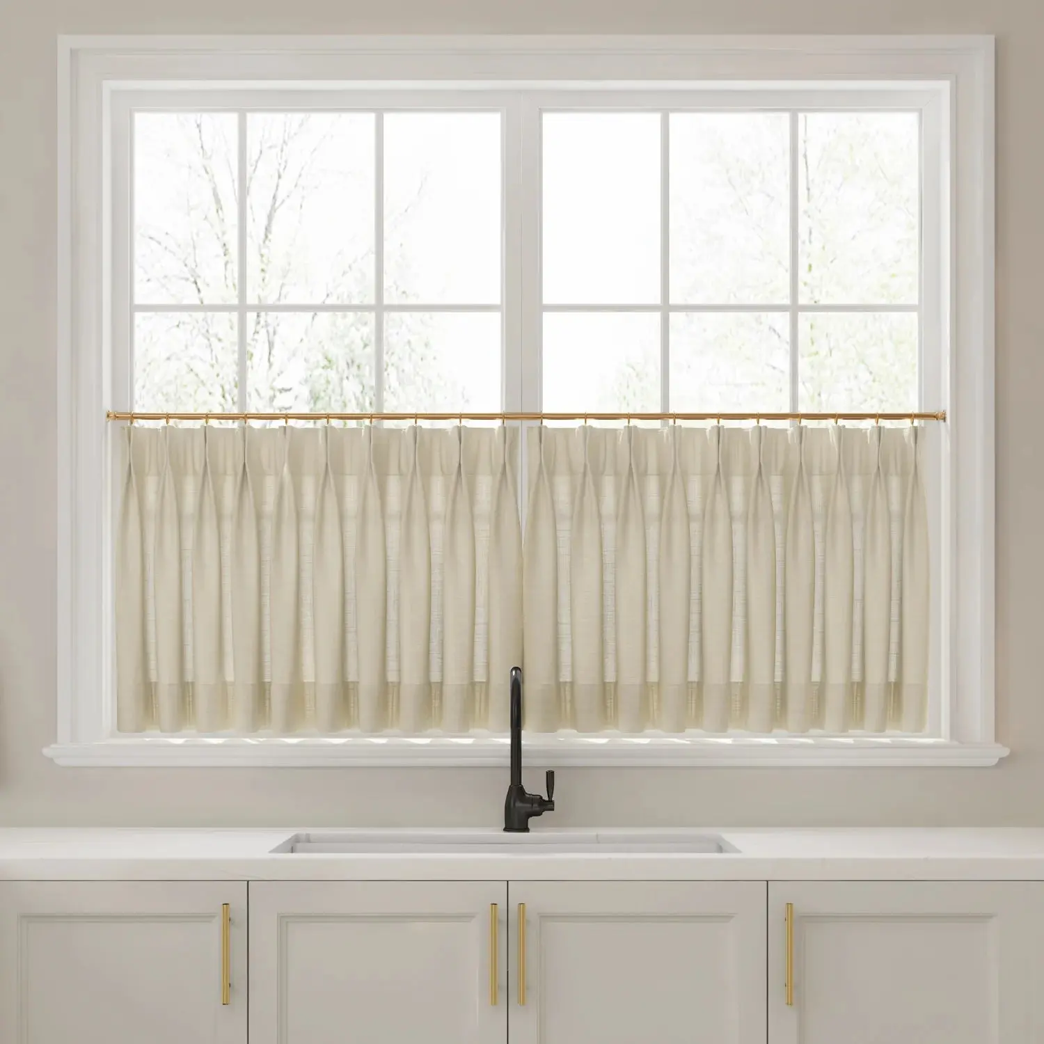 Liz Linen Pleated Cafe Curtains - Image 30