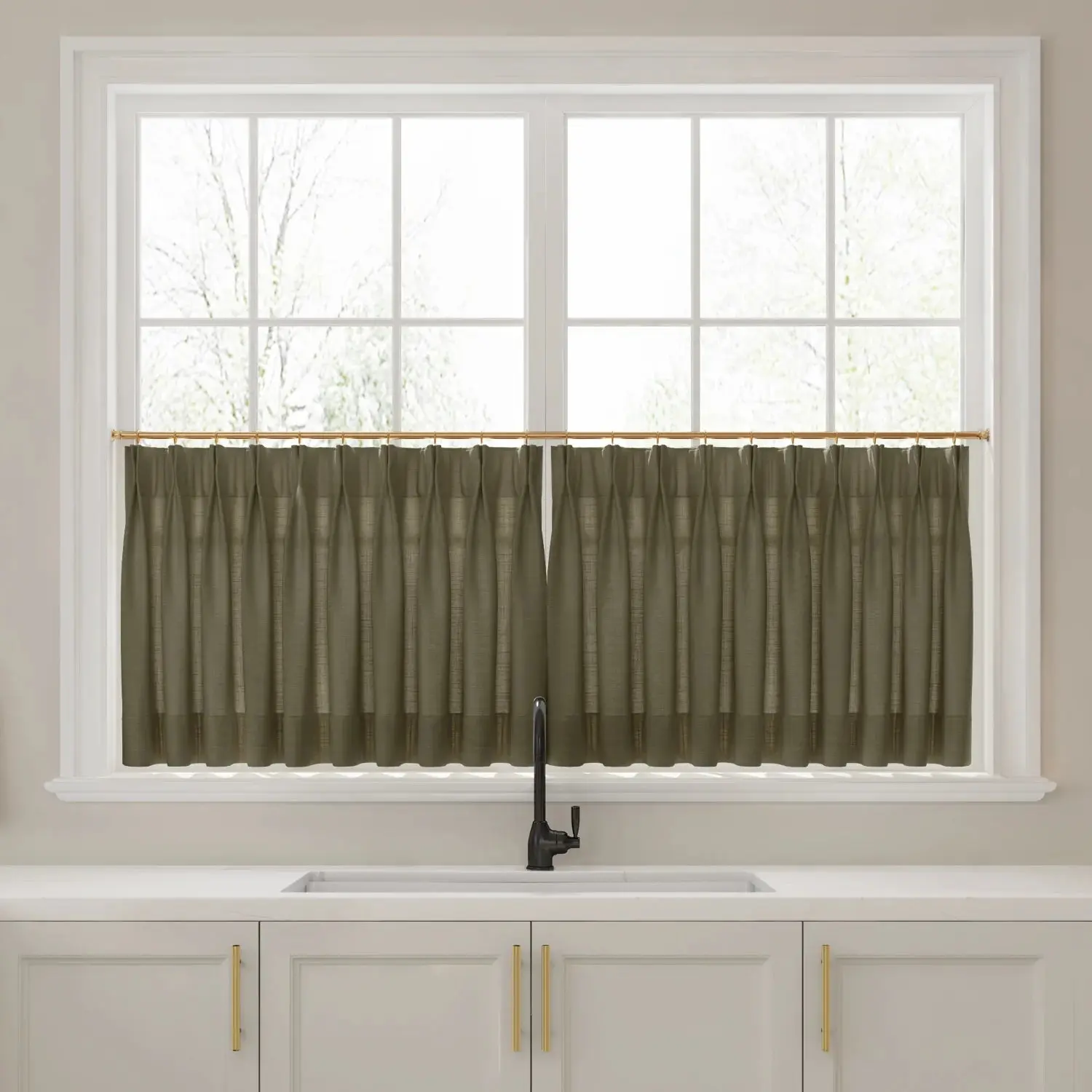Liz Linen Pleated Cafe Curtains - Image 31