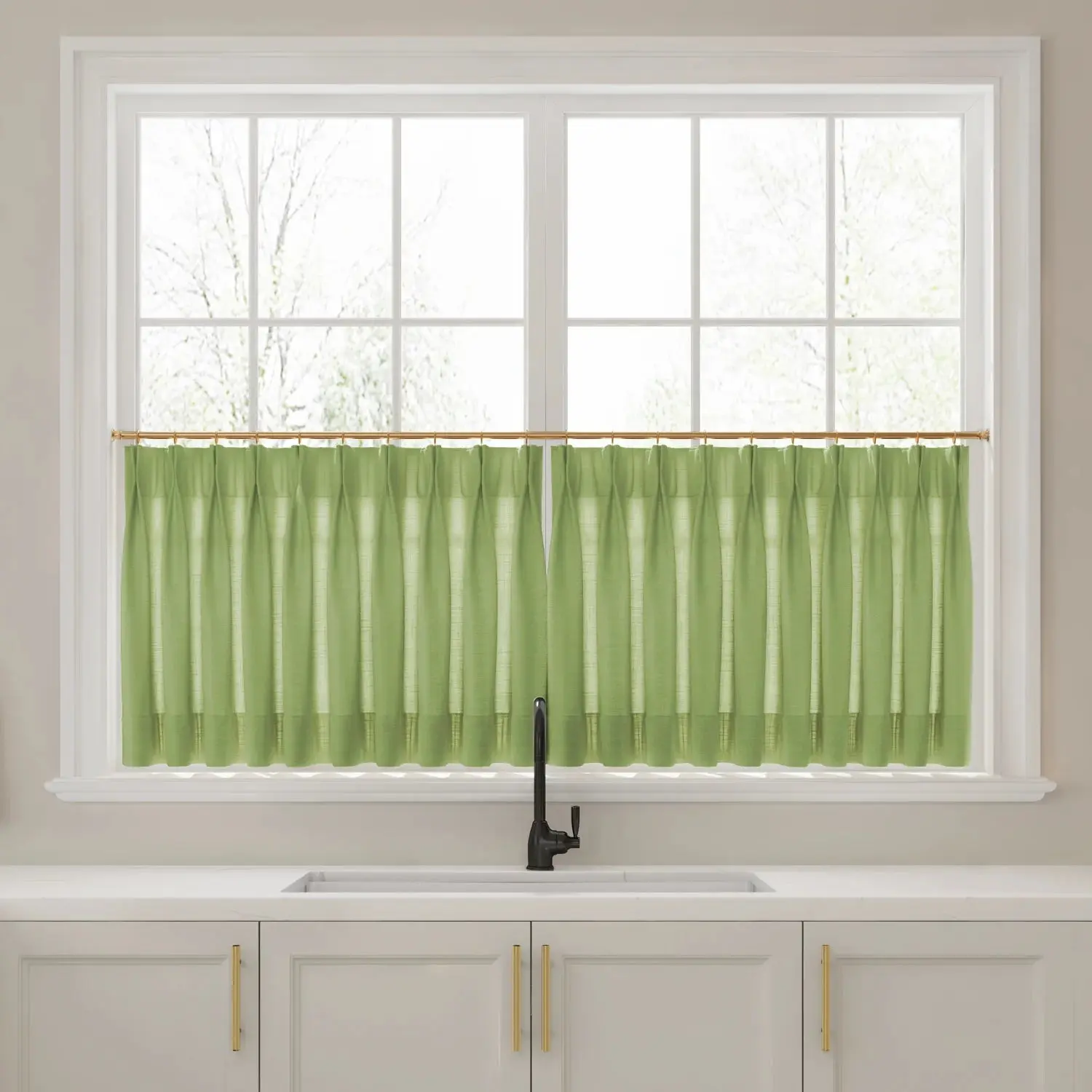 Liz Linen Pleated Cafe Curtains - Image 32