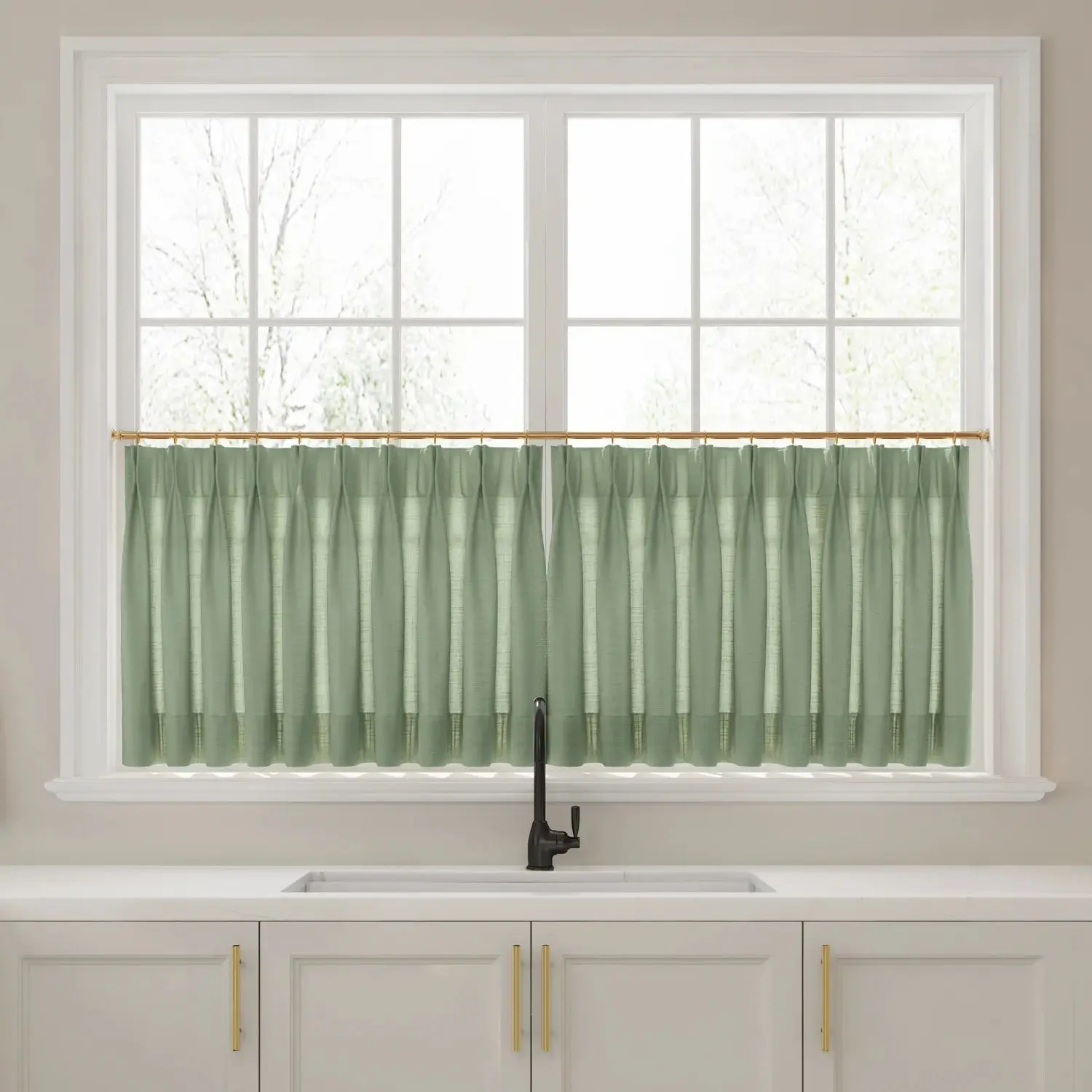 Liz Linen Pleated Cafe Curtains - Image 33