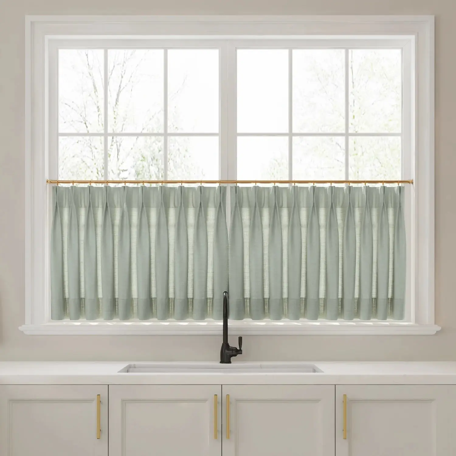 Liz Linen Pleated Cafe Curtains - Image 34