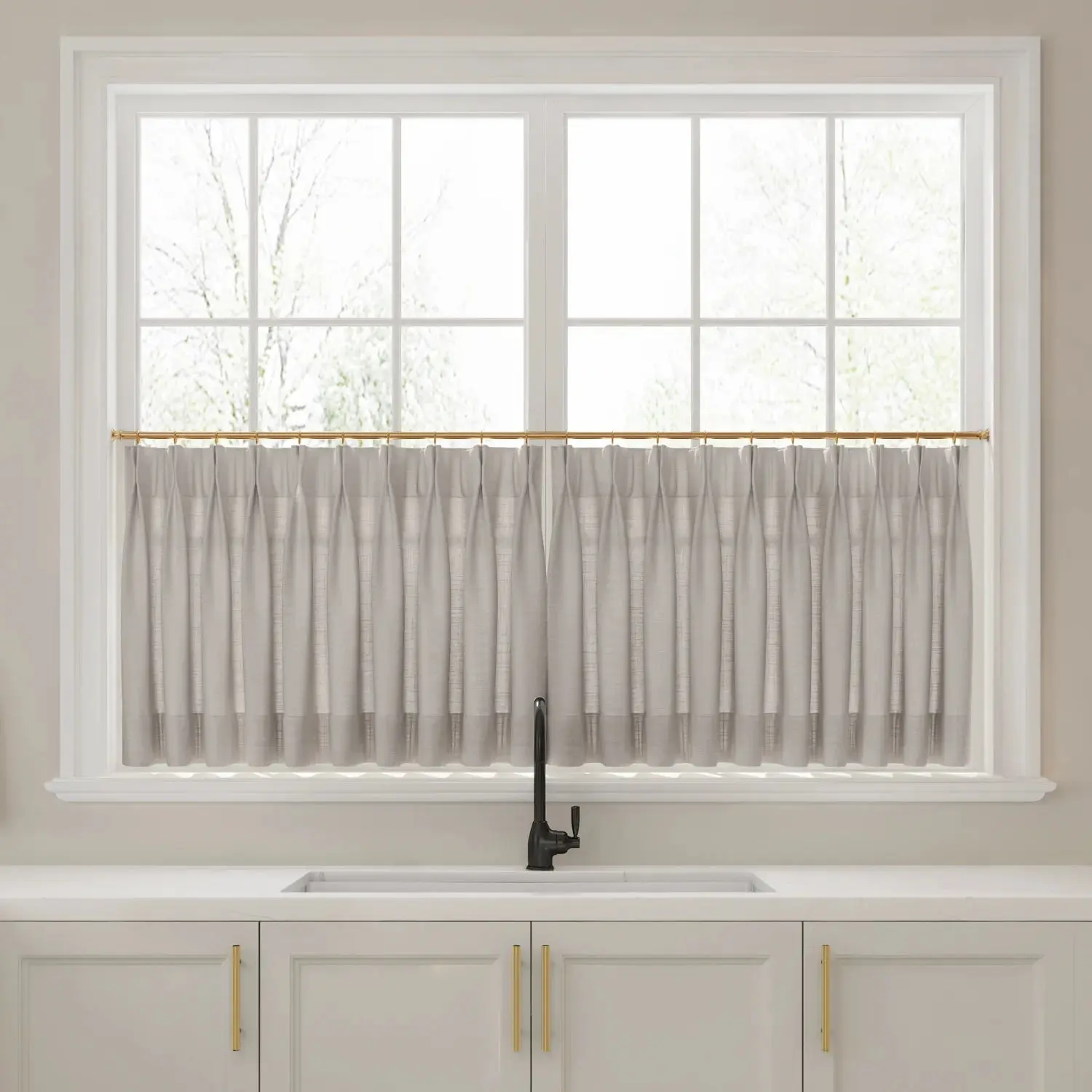 Liz Linen Pleated Cafe Curtains - Image 39