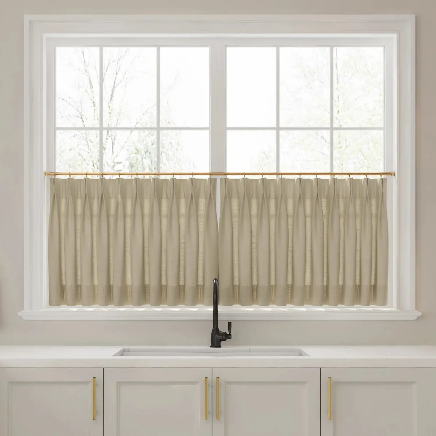 Liz Linen Pleated Cafe Curtains - Image 40