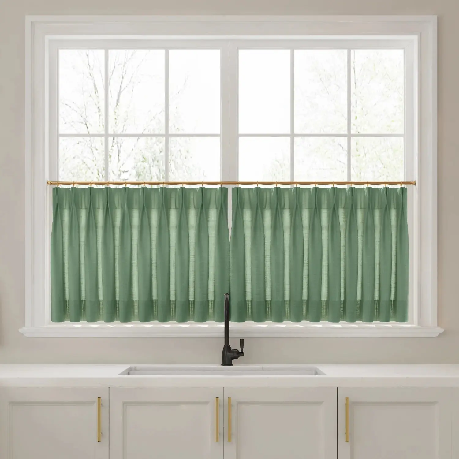 Liz Linen Pleated Cafe Curtains - Image 41