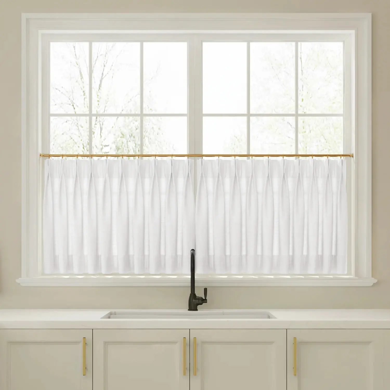 Liz Linen Pleated Cafe Curtains - Image 7