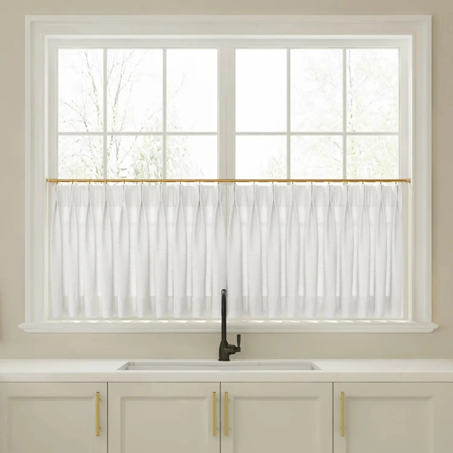 Liz Linen Pleated Cafe Curtains - Image 8