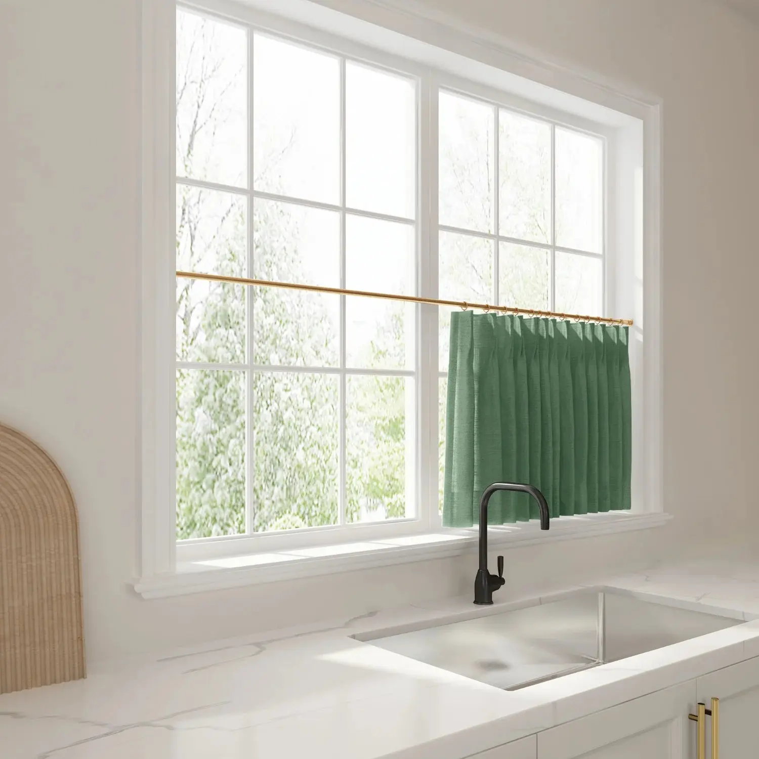 Liz Linen Pleated Cafe Curtains - Image 84