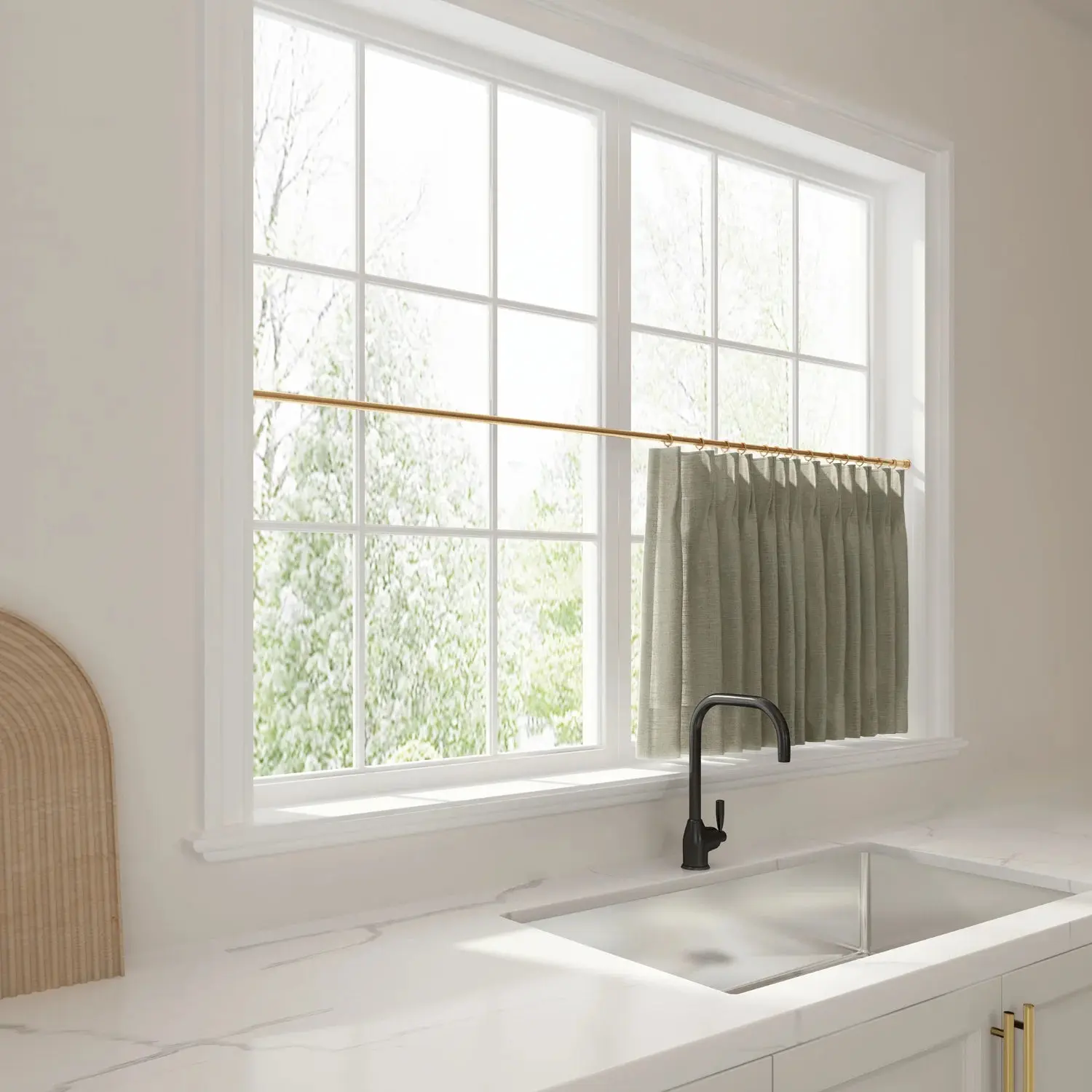 Liz Linen Pleated Cafe Curtains - Image 85