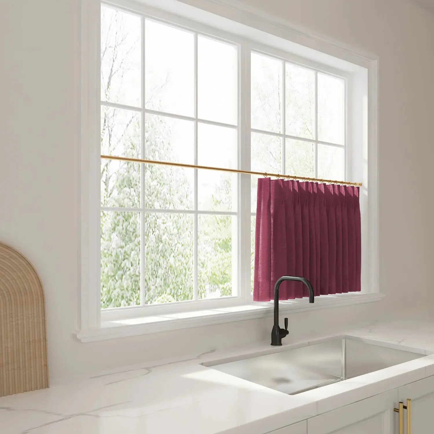 Liz Linen Pleated Cafe Curtains - Image 87
