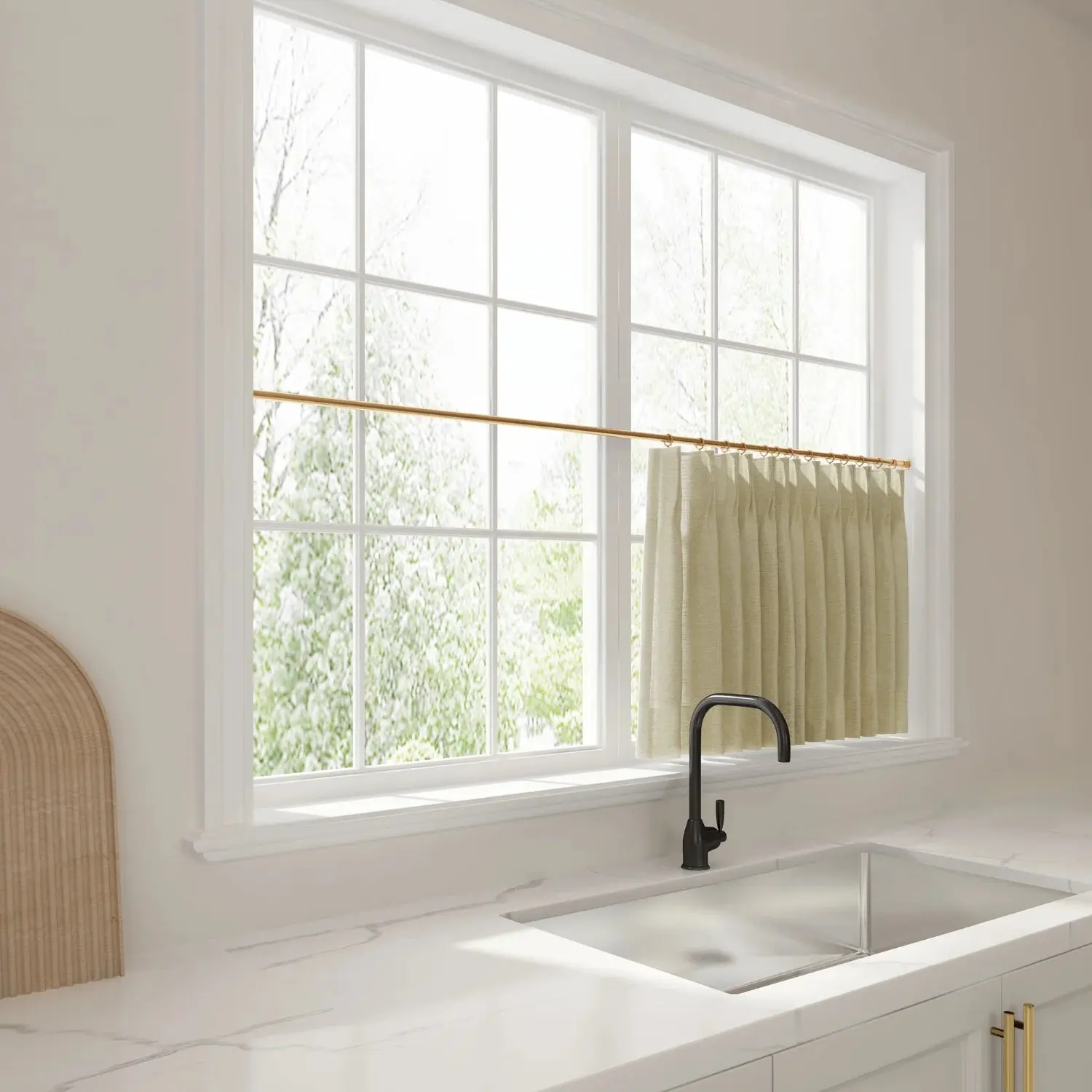 Liz Linen Pleated Cafe Curtains - Image 89