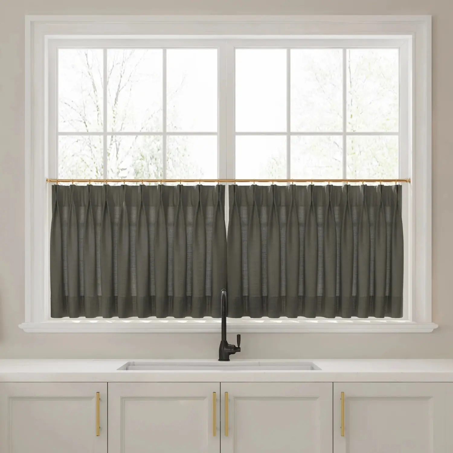 Liz Linen Pleated Cafe Curtains - Image 9